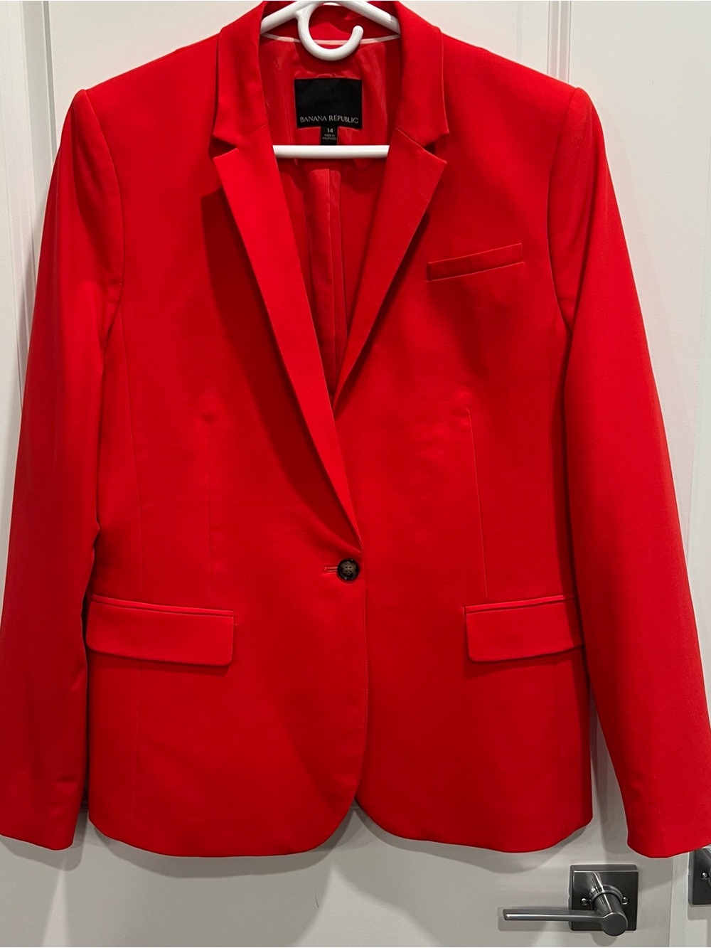 Banana Republic Vibrant Red Single-Button Blazer